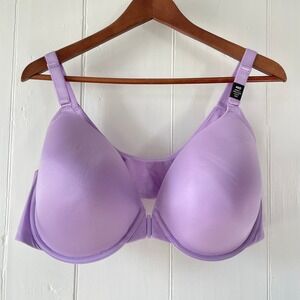 Torrid 46D Perfect T Front Close Lightly Lined Bra Back Smoothing Lavender